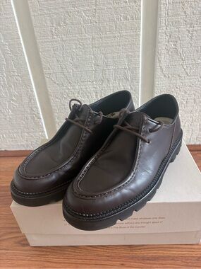Collegium Men's Moc Toe Derby Shoe, Marrone/brown colorway, size 46 (12.5)